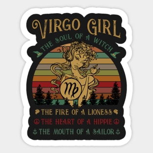 Virgo Girl The Soul Of A Witch Awesome T shirt Sticker